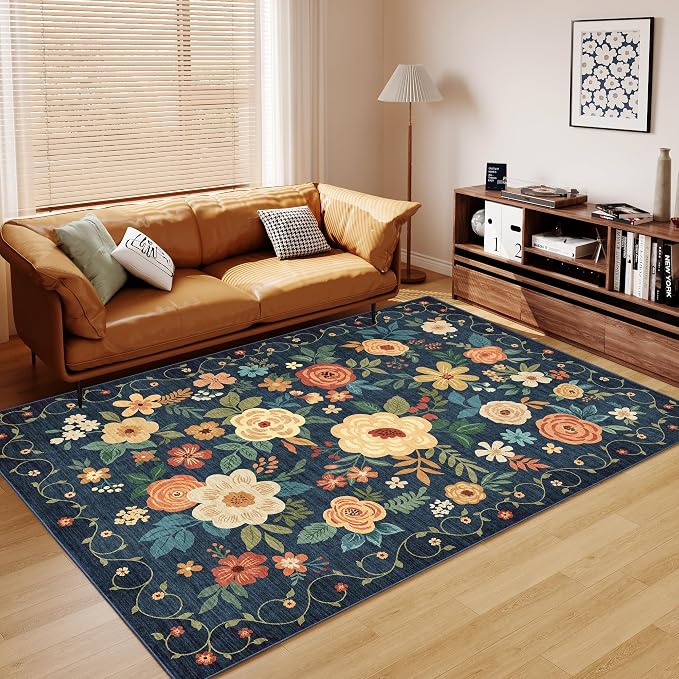 DUKINO 5x7 Area Rug, Floral Rugs - Image 9