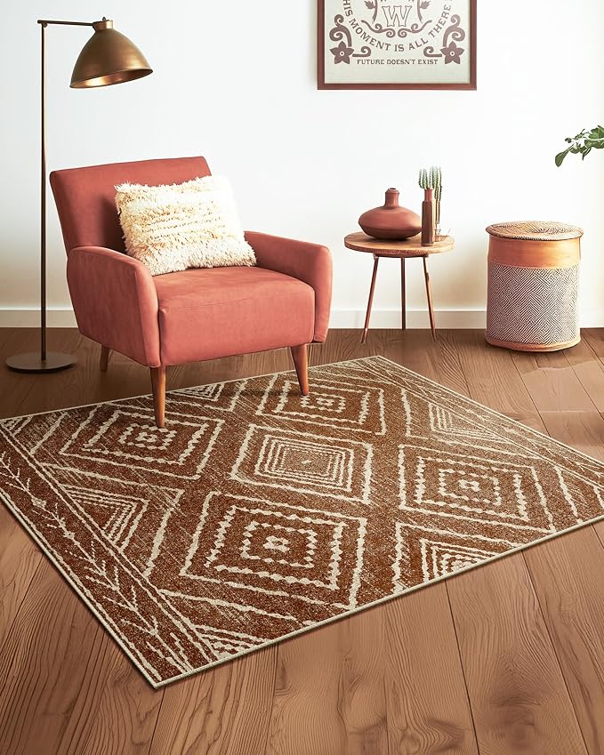 BESTSWEETIE Area Rug 2x4 Rug Machine Washable Non-Slip Low Pile Print Pattern - Image 6
