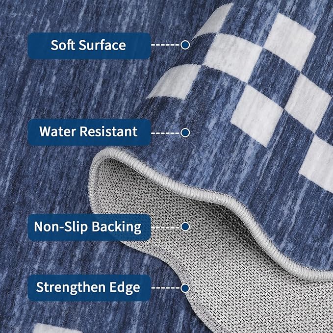 Washable Runner Rug 2x10 Modern Bordered Hallway Runner Rug Non Slip Kitchen - Image 5