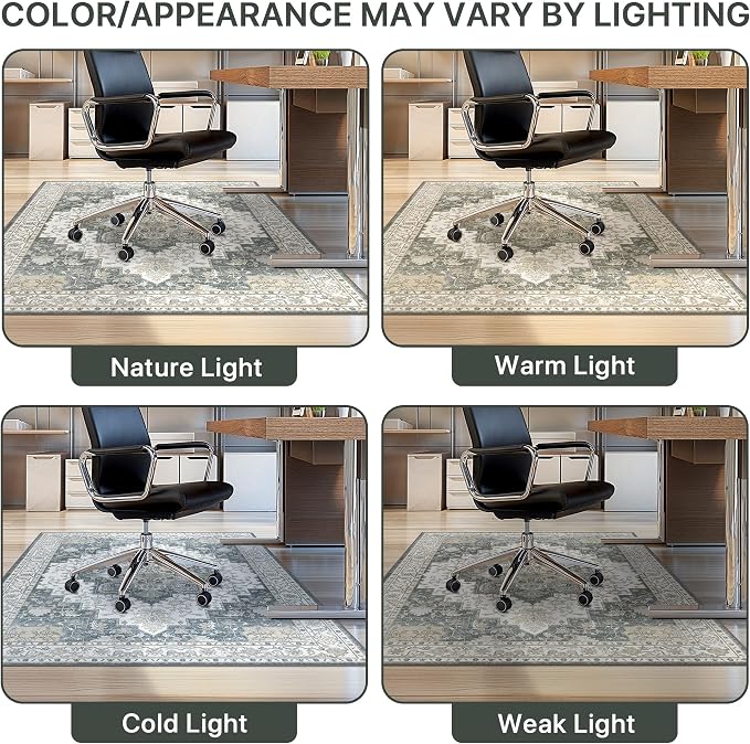 48"x72" Office Chair Mat for Hardwood Tile Floor, Under Desk Carpet Protector - Image 6