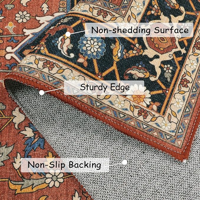 Moynesa Ultra-Thin Washable Oriental Area Rug - Image 4