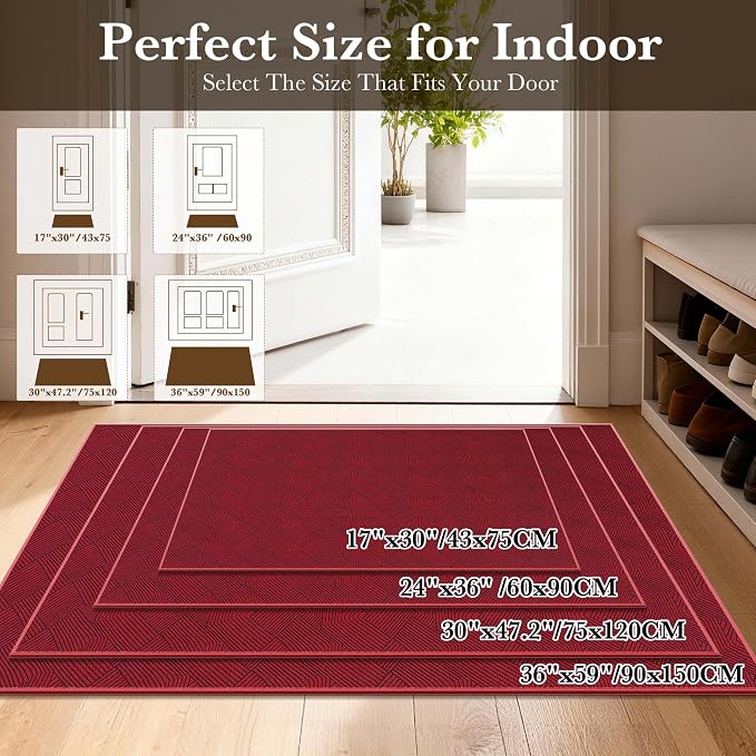 Indoor Door Mat 36"x59" Large, Low-Profile Welcome Front Door Mat Indoor - Image 2