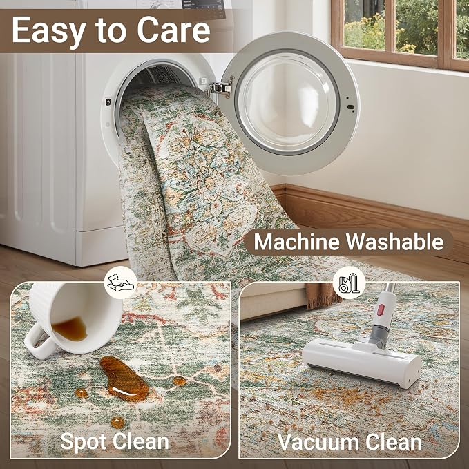 befbee 10x14 Area Rugs, Ultra-Thin Washable Rugs - Image 5