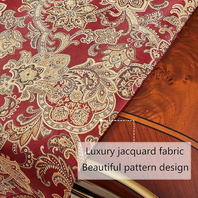Luxury Vintage Design Table Runner 90 inches Long Embroidery Jacquard Fabric - Image 5