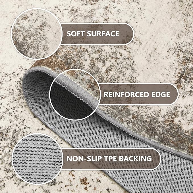 6ft Washable Round Rug - Image 5