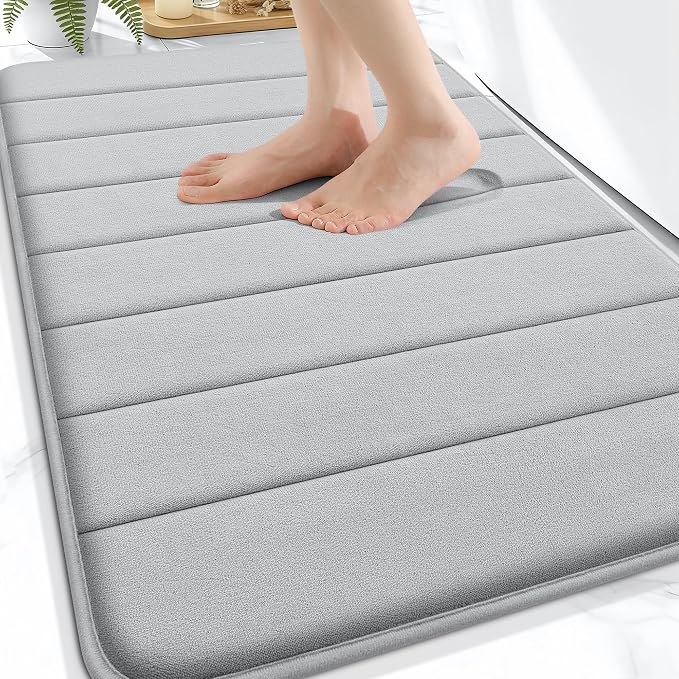 OLANLY Memory Foam Bath Mat 34x21, Super Soft Absorbent Bathroom Rugs, Quick Dry by OLANLY