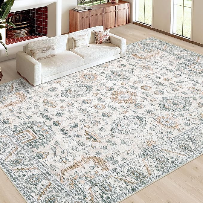 XLUEZ Area Rug 10x14 Living Room Rugs, Machine Washable Vintage Distressed Boho - Image 2