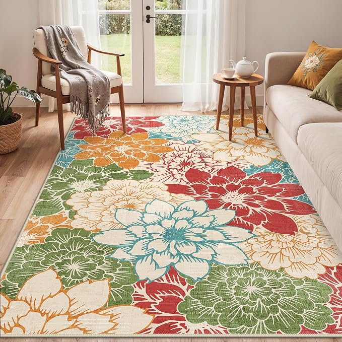 GENIMO Indoor Outdoor Area Rug 6'x9', Machine Washable Rugs - Image 8