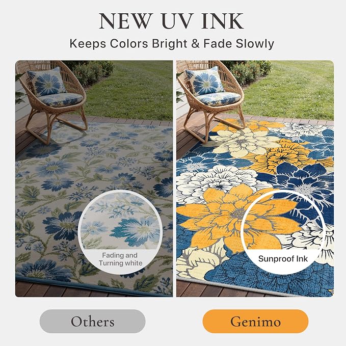 GENIMO Indoor Outdoor Area Rug 6'x9', Machine Washable Rugs - Image 5