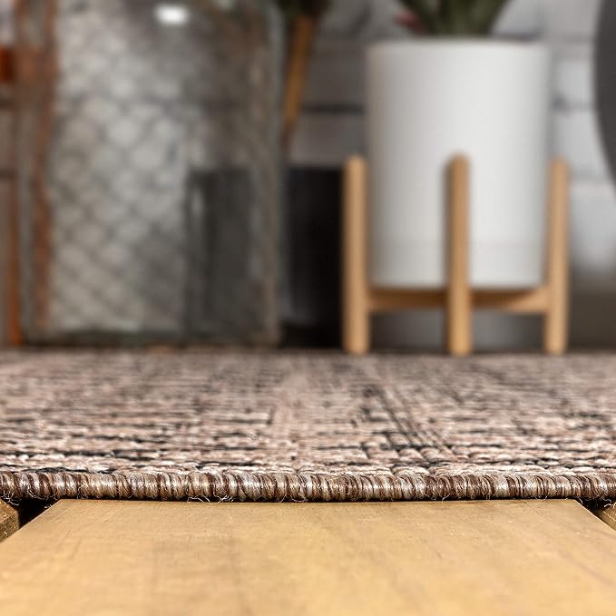 JONATHAN Y Moroccan Geometric Indoor Outdoor Runner Rug 2X10 Natural/Black - Image 8