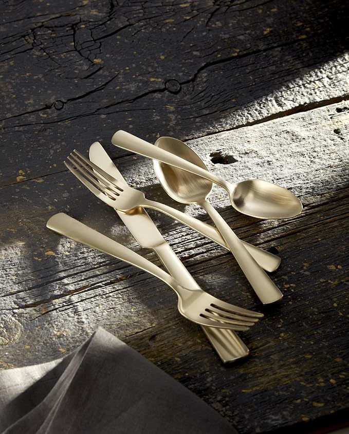 Oneida Aptitude Champagne Satin 20-Piece Silverware Set - Image 7