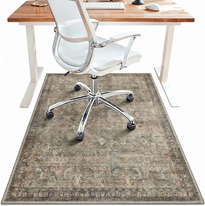 48"x60" Office Chair Mat for Hardwood Tile Floor, Under Desk Carpet Protector by BESBLEE