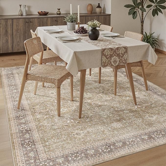 DCX Beige and Taupe 8x10 Rug, Kid & Pet Friendly - Image 5