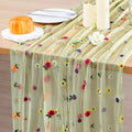 BINBE 3pcs Daisy Spring Table Runner Embroidery Gauze 10FT Florals Seasonal by BINBE