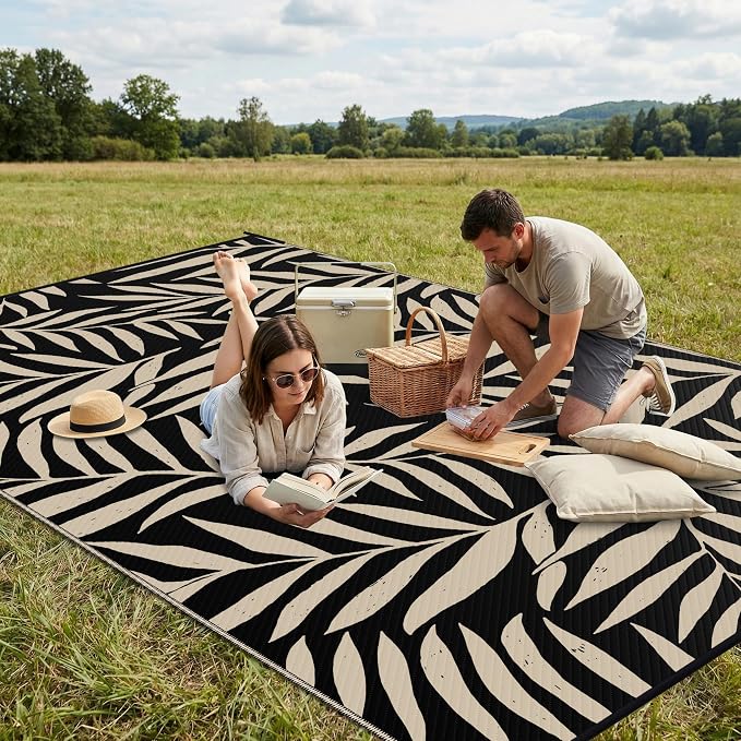 Smiry Outdoor Rug 9x12 ft, Waterproof Reversible Plastic Straw Rugs, Outdoor - Image 4