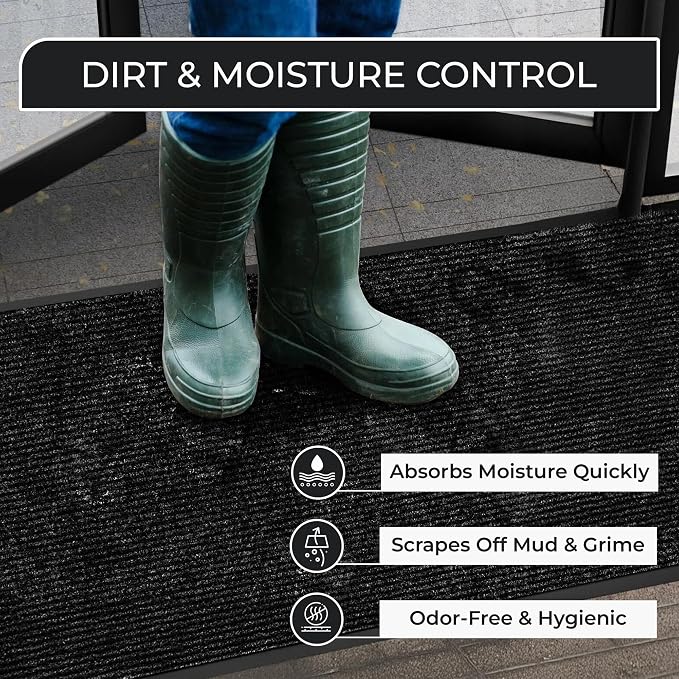 Commercial Door Mat 4'x8' Black, Heavy Duty Industrial Floor Mat - Image 4