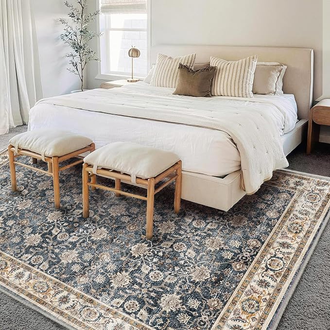 CHAMPLANT Area Rug 6'x9' Washable Vintage Traditional Floor Cover Thin Retro - Image 2