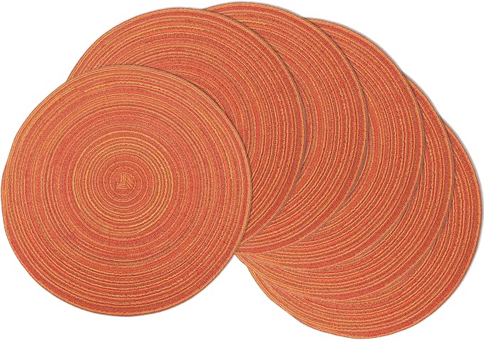 MIAOMIAO Round Placemats Set of 6 Woven Braided Place Mats | 14.5 Inch Cotton by Unknown