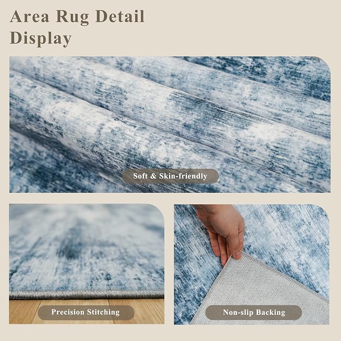 12x15 Area Rug for Living Room – Large Modern Neutral Abstract Thin Washable - Image 5