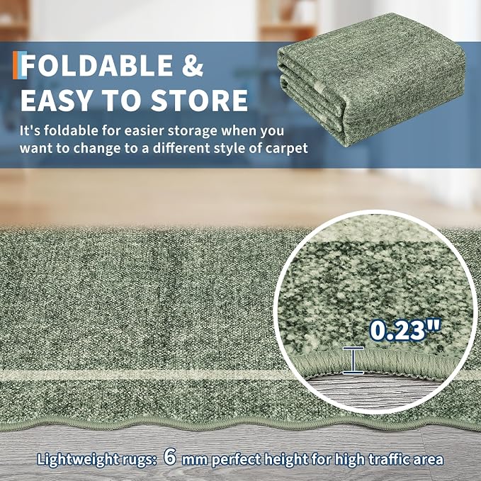 GarveeHome Scalloped Washable Runner Rug 2x6 Runner Modern Non Slip Kitchen - Image 6
