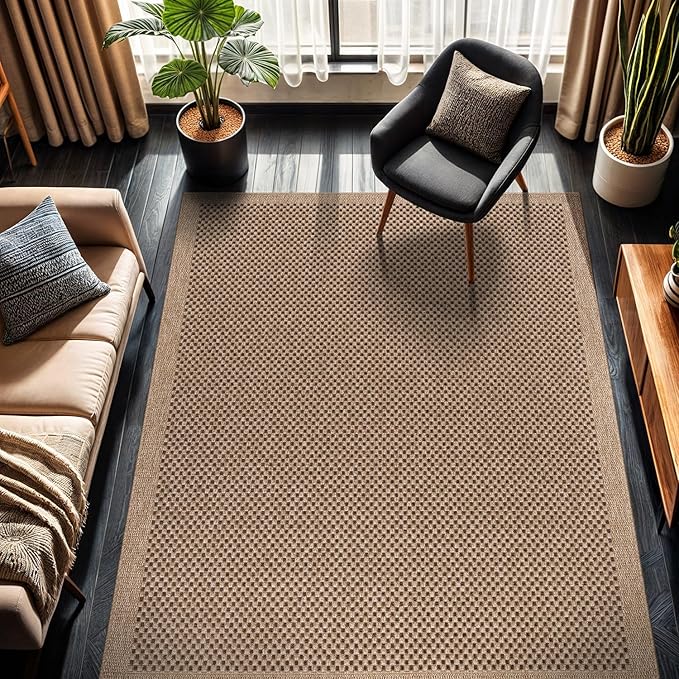 CAMILSON Easy Jute Rug 10x14, Indoor Outdoor Natural Color Fiber Area Rugs - Image 4