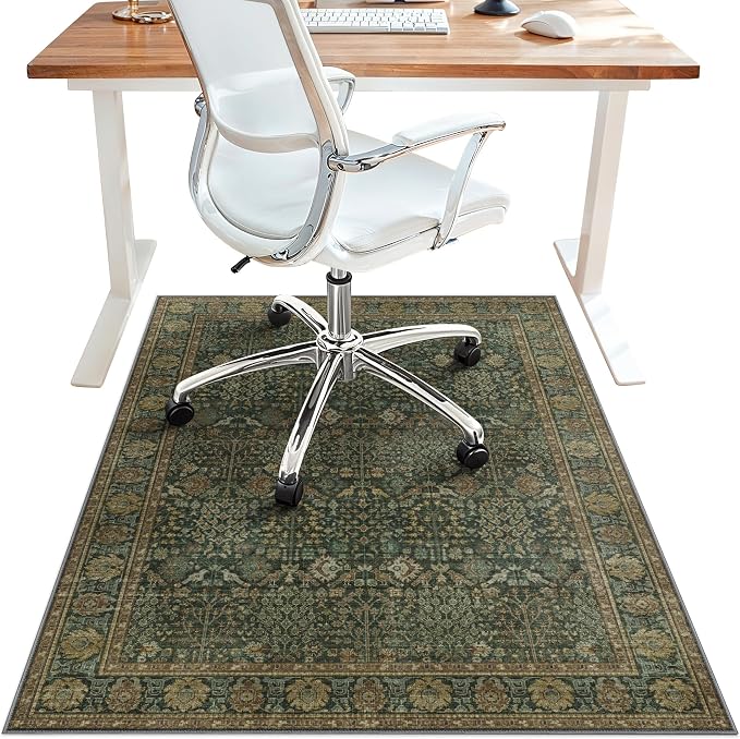 36"x60" Office Chair Mat for Hardwood Tile Floor, Under Desk Carpet Protector by BESBLEE