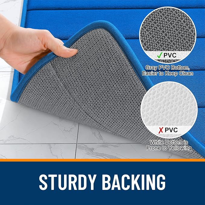 OLANLY Memory Foam Bath Mat 44x32, Super Soft Absorbent Bathroom Rugs, Quick Dry - Image 7