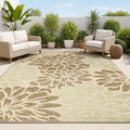 JONATHAN Y Floral Textured Weave Indoor Outdoor Area Rug 3X5 Sage/Brown by JONATHANY