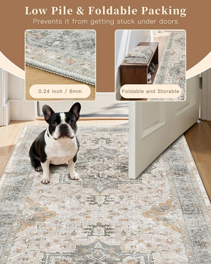 Madane Runner Rugs for Hallway 2x10 Long Washable Non-Slip Hallway Runner Rug - Image 6