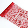 Snowkingdom Red Sparkly Table Runner Glitter Sequin Glitter Metallic Foil Mesh by Snowkingdom