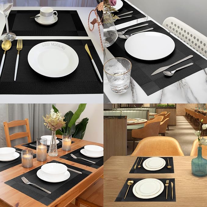 Table Placemats Dining Table Place Mats Set of 6 Heat Resistant Insulation - Image 4