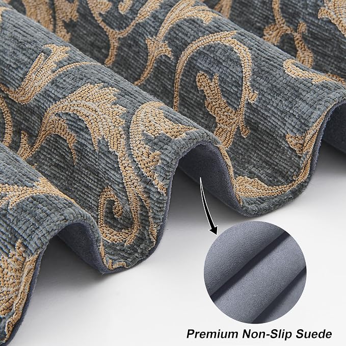 Loom and Mill Chenille Damask Table Runner 108 inches Long, 13x108 inch - Image 3