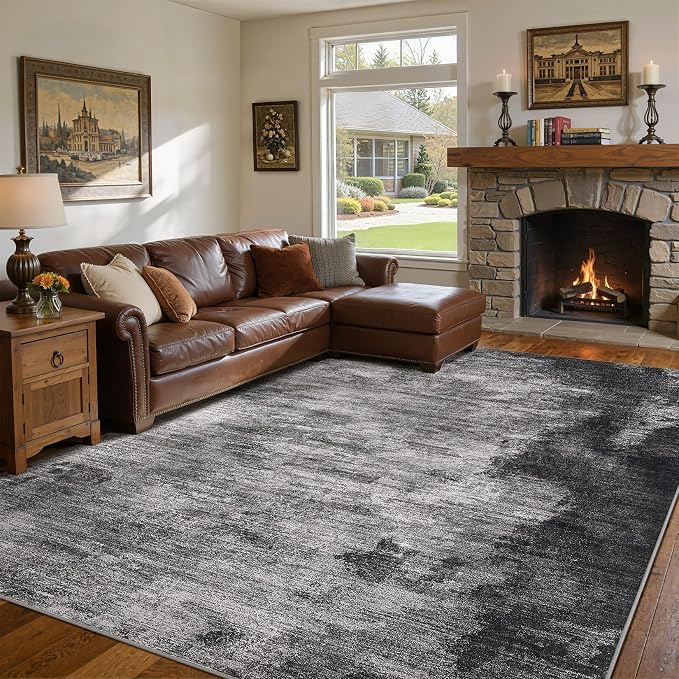 DMOYEST 9x12 Area Rug for Living Room, Washable & Non Slip Large Indoor Carpet by DMOYEST