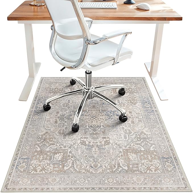 36"x60" Office Chair Mat for Hardwood Tile Floor, Under Desk Carpet Protector by BESBLEE