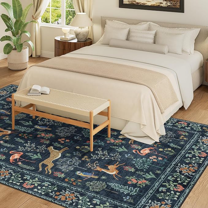 DUKINO 5x7 Rug, Washable Animal Living Room Rug - Image 4
