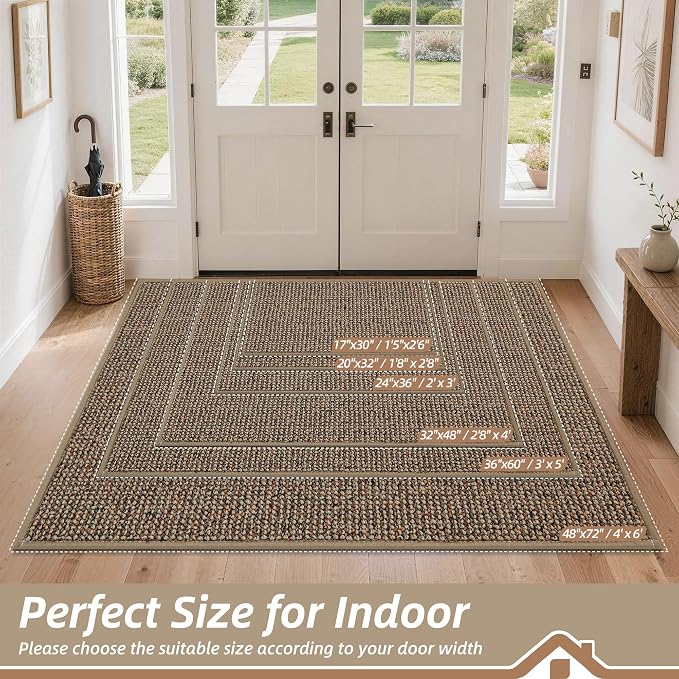 BEQHAUSE Dirt Trapper Door Mat 36" x 60", Non-Slip Washable Doormats Entrance - Image 2