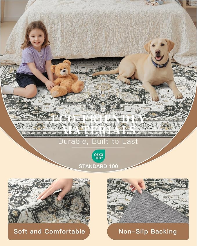 Madane Hallway Runner 3x8, Kitchen Rugs Washable Entryway Rug Vintage Kitchen - Image 5