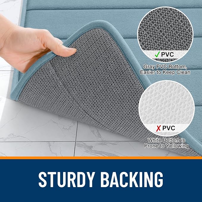 OLANLY Memory Foam Bath Mat 24x16, Super Soft Absorbent Bathroom Rugs, Quick Dry - Image 7