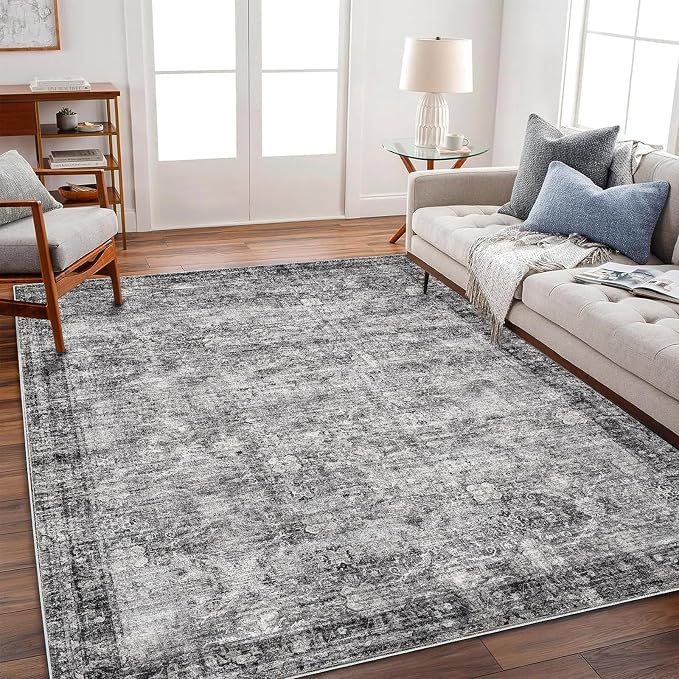 CHAMPLANT Washable Area Rug 4'x6' Traditional Floor Cover Foldable Thin Rugs by CHAMPLANT