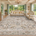 Large Washable Floral 10x14 Area Rug by HazoHaus