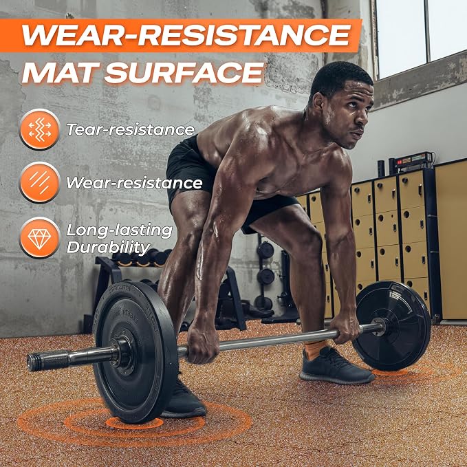 SUPERJARE 0.56'' Thick 12 Pcs 48 Sq Ft Rubber Top Exercise Equipment Mats - Image 6