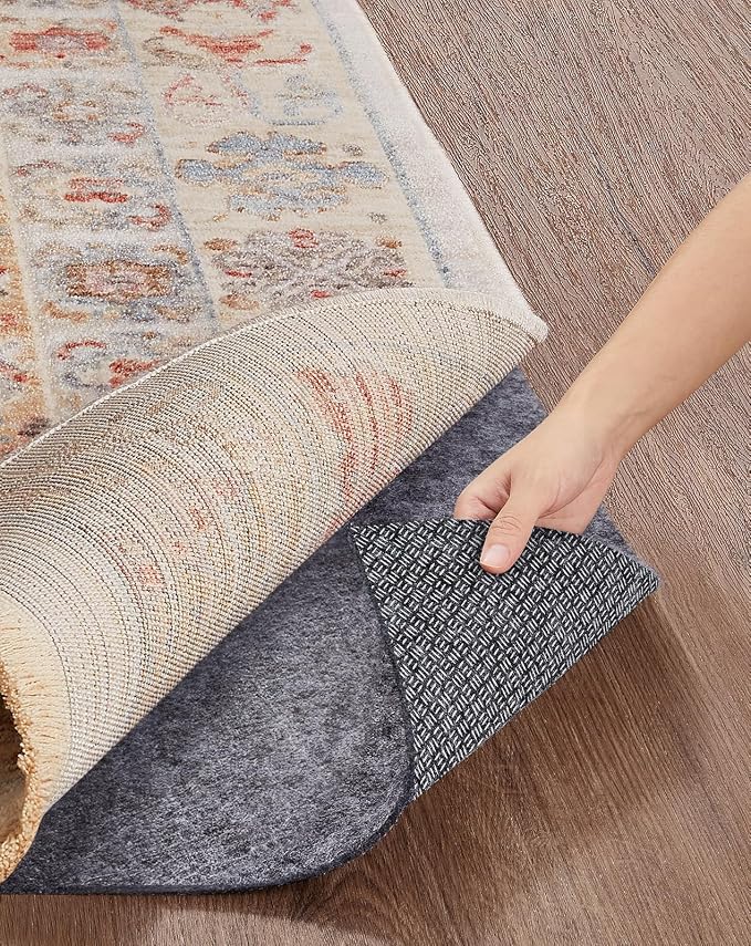 Veken Non Slip Cushioned Rug Pad Gripper 10 x 14 Ft, Felt and Silicone Backing by Veken