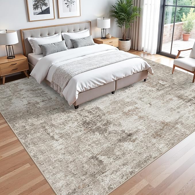 11x11 Square Area Rug for Living Room–Washable Non-Slip Soft Large Rug for - Image 2