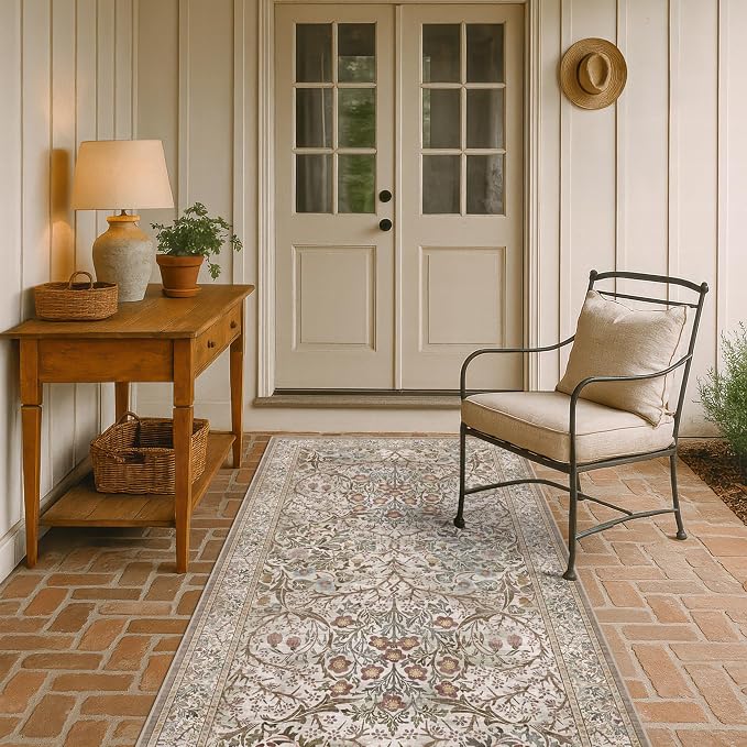 Vintage Moss Green 3x6 Area Rugs by HazoHaus