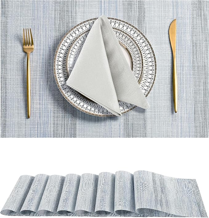 Leetaltree LightSteel Blue Placemats Set of 8 by Leetaltree-ArtatEveryTable