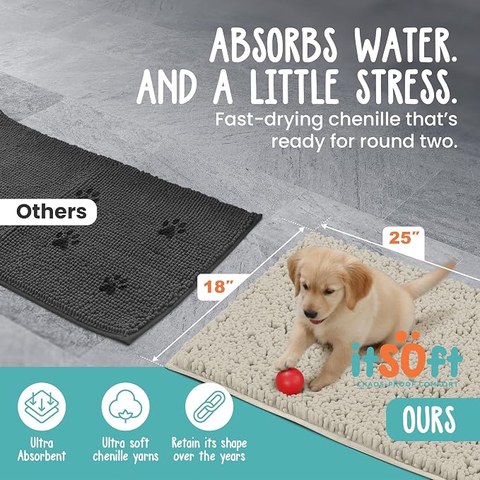 Dog Rugs for Muddy Paws 25x18 | Cleaner Mud Free Floors | Muddy Dogs Mats for - Image 3