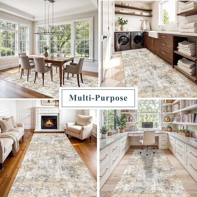 4x12 Wide Hallway Runner Rug – Non-Slip Washable Rubber-Backed Large Carpet - Image 4