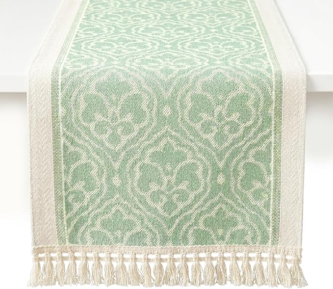 Table Runner, 13.8 x 72 Inch, Jacquard Woven by GleeNflux