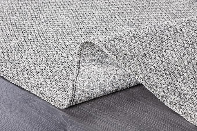 CAMILSON Easy Jute Rug 2x3, Indoor Outdoor Gray Color Farmhouse Area Rugs - Image 3