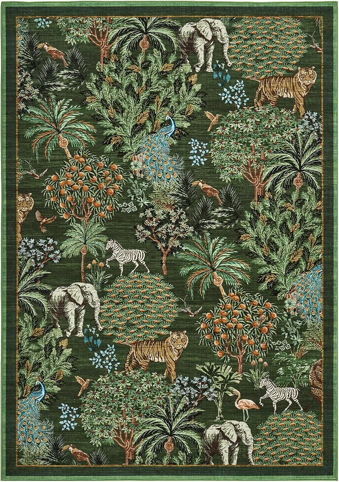 GarveeHome Jungle Animal Print Rug 3x5 Washable Area Rugs - Image 4